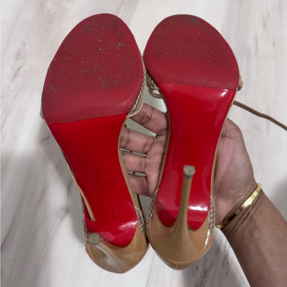 Christian Louboutin Tan Strappy Heels - Picture 2 of 4